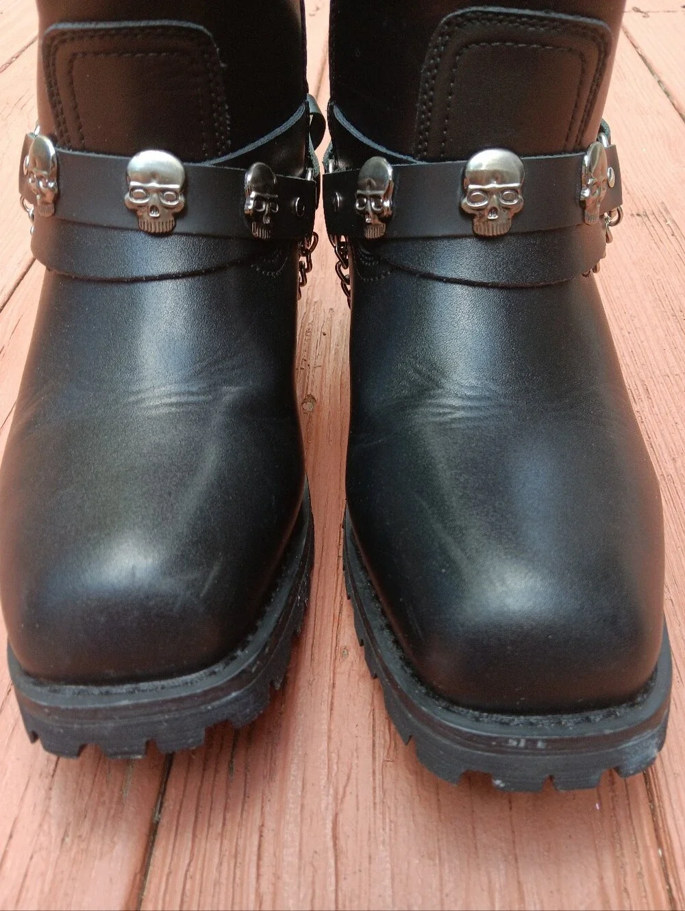 Men's Black Leather Harley-Davidson Mid Calf Boots